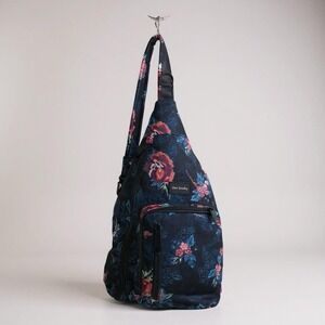 Vera Bradley Lighten Up ReActive Sling Bag Backpack Rose Floral Recycled Handbag